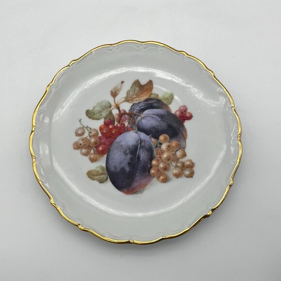 Schumann Arzberg Bavaria Germany VTG Fruit Pattern Dessert Plates Set of 4 - Picture 4 of 7
